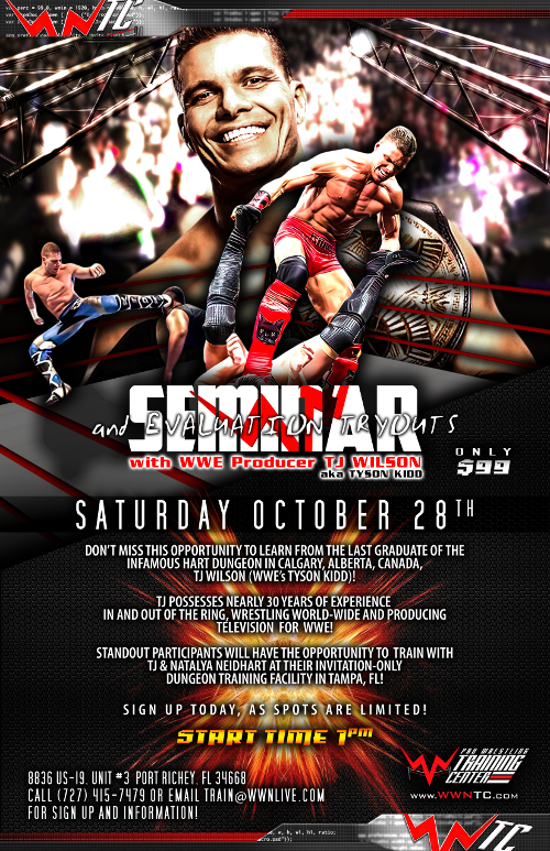 WWNTC hosts TJ Wilson for a special Seminar & Evaluation in Port Richey, FL on October 28th!