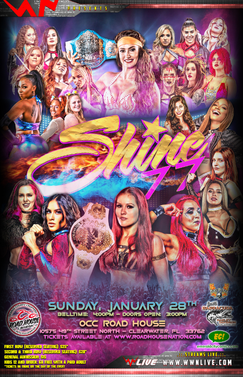 Check out the card for SHINE 77 on January 28th in Clearwater!
